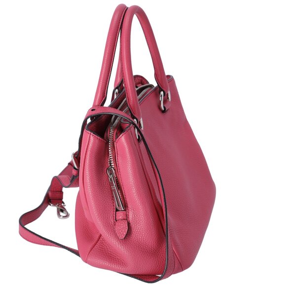 PRADA Triangle Logo Triple Compartment Satchel Handbag BN2853 Pink Leather - Picture 5 of 10